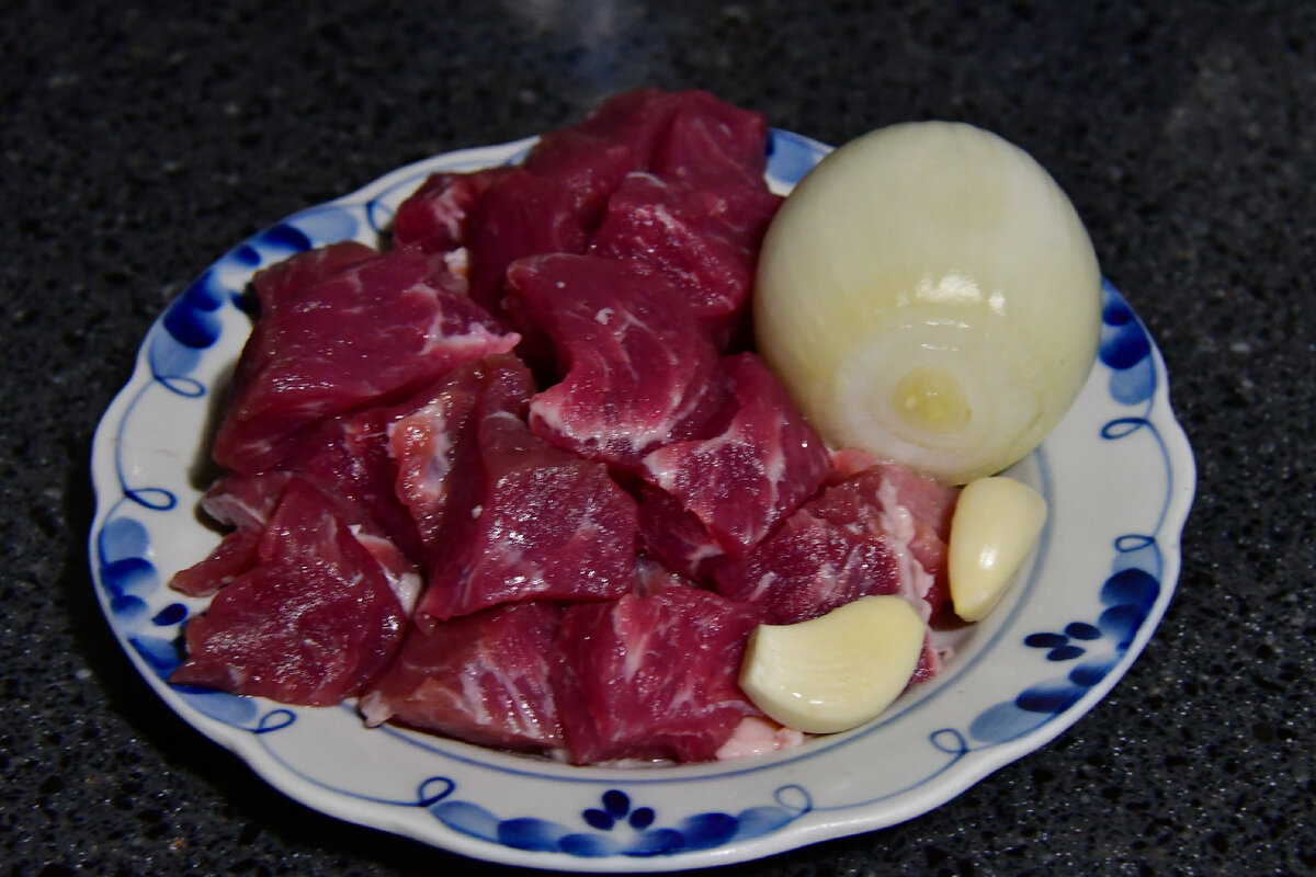 мясо лук чеснок