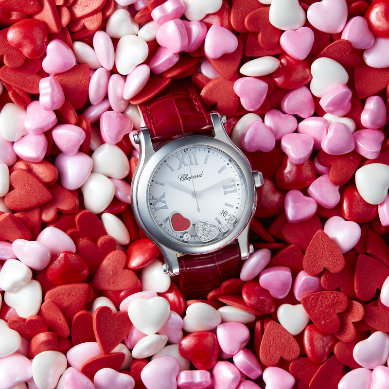 Часы Chopard Happy Sport Hearts в 36 мм корпусе из стали с плавающими бриллиантами и сердечками
