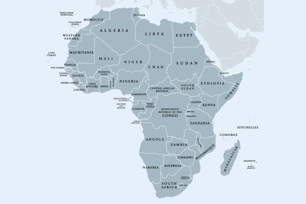      Фото: Shutterstock.com Границы Африки, местами под прямыми углами
