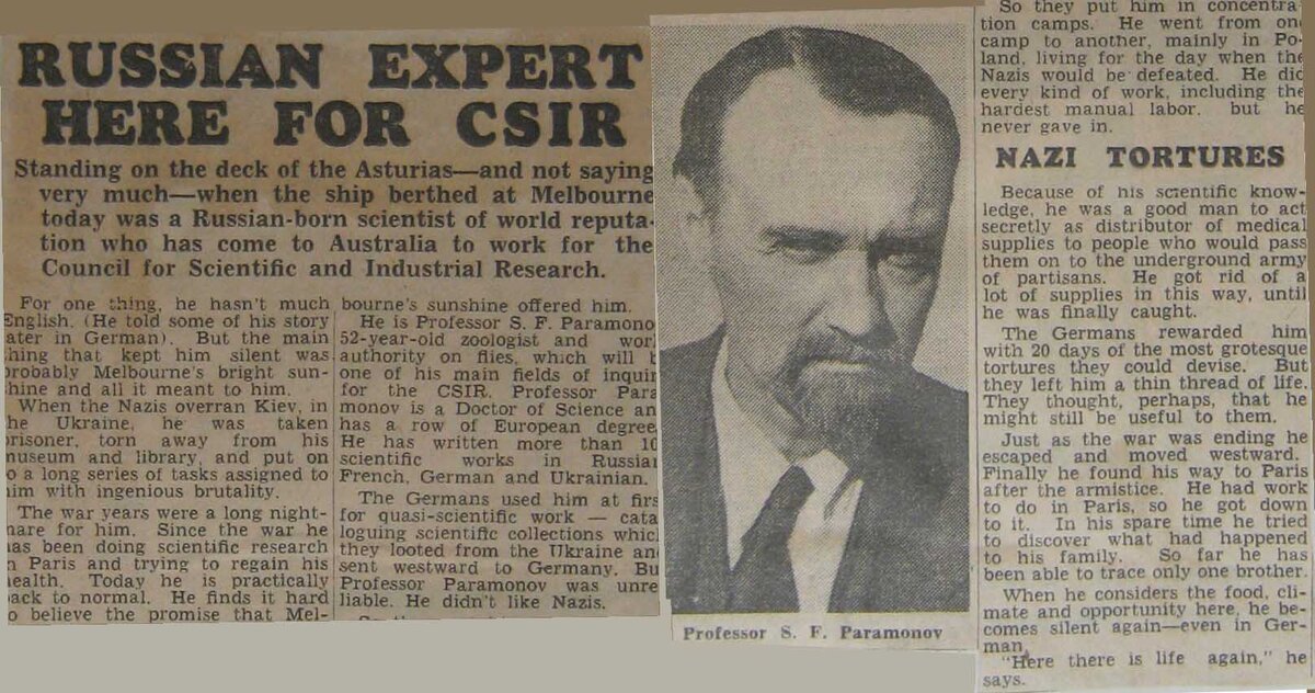 Заметка с биографическими сведениями о С. Лесном в газете "Геральд" от 11 марта 1947 года.