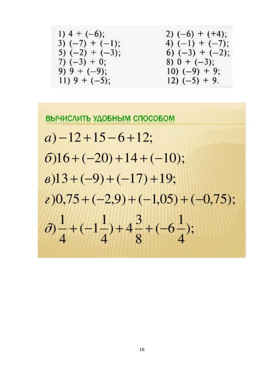 Сложение и вычитание рациональных чисел. Математика 6 класс. Примеры для  тренировки. | Школьные годы с родителями | Дзен