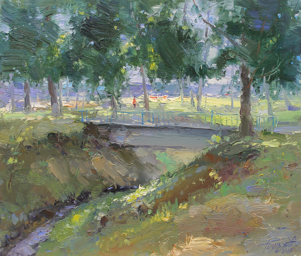 «Знакомый мостик», холст, масло, 40 x 45 см, 2017 г.