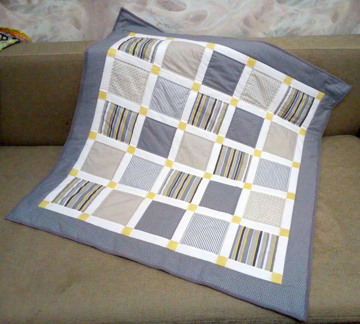 Детское одеялко "Летние сумерки". Сшито мной.