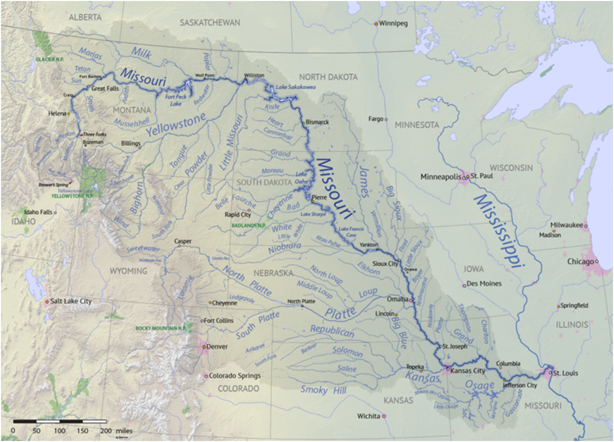 К какому бассейну относится река миссури. Бассейн реки Миссури. Река Миссури на карте. Гранд-Ривер (верхний приток Миссури). Миссури река на карте Северной.