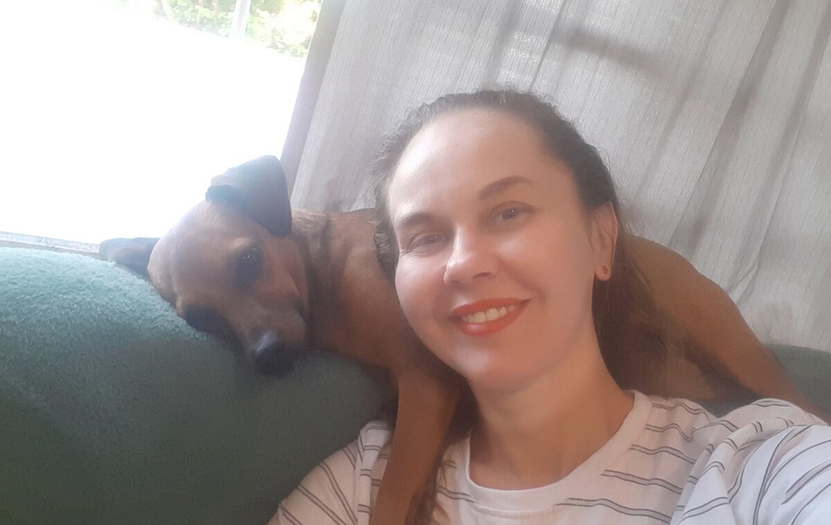 Я и наша собака Лили.