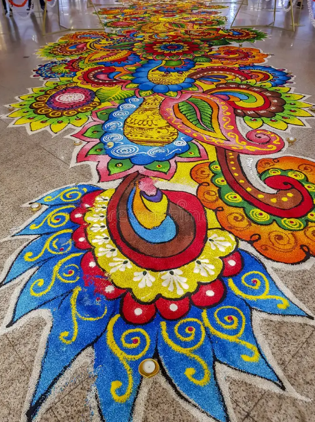 Украшение во время Дивали. Ранголи в торговом центре Миддолли. 
Фото: Dreamstime