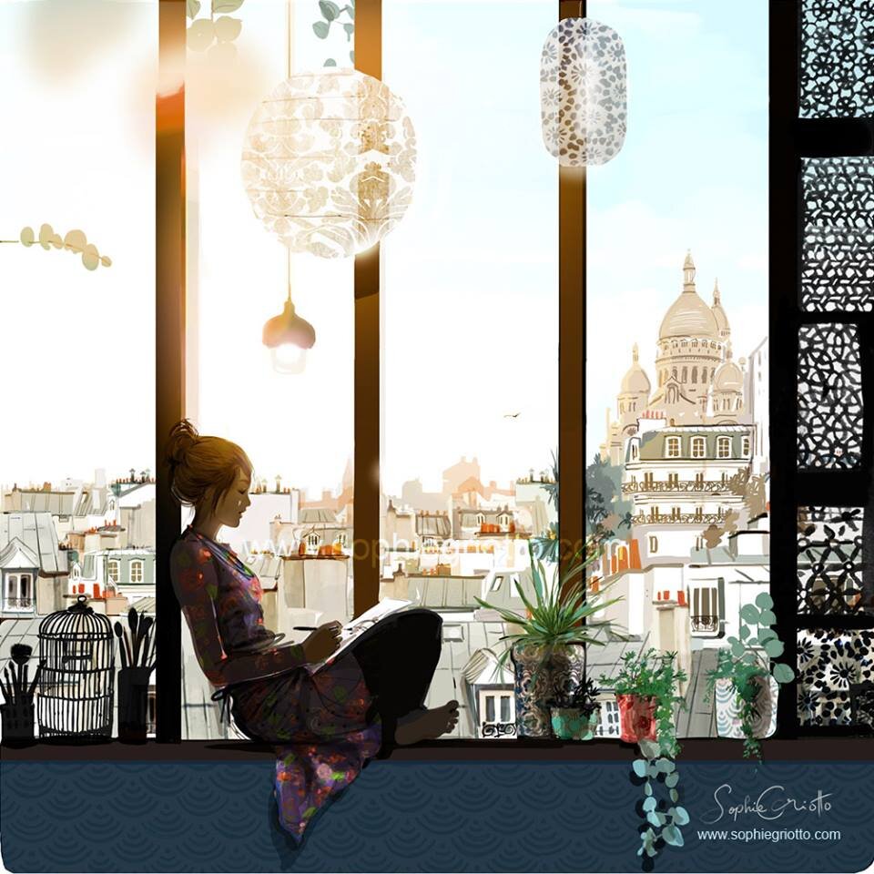 Мой любимый иллюстратор Софи Гриотто

Она вспомнила, как познакомилась с Лорой.
Они не ходили вместе в детский сад, не учились в одной школе, не были однокурсницами.  Познакомились несколько лет назад и знакомство их было странное. 
Однажды  Стефи получила письмо в одной из социальных сетей.  
Перечитывала его несколько раз. 
Незнакомая девушка вместо предложения стать Друзьями, написала: 
-… тебя пора взять на буксир.
Вот так вот. Сразу на "ты",  и сразу предложение взять надо ней шефство. 
- Почему? Неужели она дала  такой повод? 
Что за манера общения ?Что -то новенькое! .   
 - …пора брать тебя на буксир.

А как бы вы  повели себя в такой ситуации?
Конечно, в первую очередь Стефи зашла на страницу этой  странной особы. 
Ничего особенного  там ВРОДЕ и не нашла.  
Правда, её фотоальбомы, музыка, видео, аудиозаписи понравились Стефи.
На  письмо  отвечать не стала.  
Казалось "дама из Амстердама», так она её прозвала, забыла про неё, а Стефи про неё. 
Однако, поймала себя на мысли, что часто заходила на страницу Лоры, так звали незнакомку. 
То читала её статьи, то смотрела видеоролики, то слушала музыку из ее плейлиста.  
Стала зависать на её странице.  
Но время шло, и она забыла и о Лоре, и о её письме.
И вдруг однажды снова получила от неё послание.
 - Ты не ответила на мое письмо, тогда пришло время встретиться, благо живем мы в одном городе. Предлагаю завтра в 12-00 в кафе "Глория"  Ты меня сразу узнаешь"
И всё.
-Какая наглость! - подумала Стефи.
Решила переспать с этой новостью. 
А утром  -приняла ее вызов. 
 
Продолжение в следующей главе