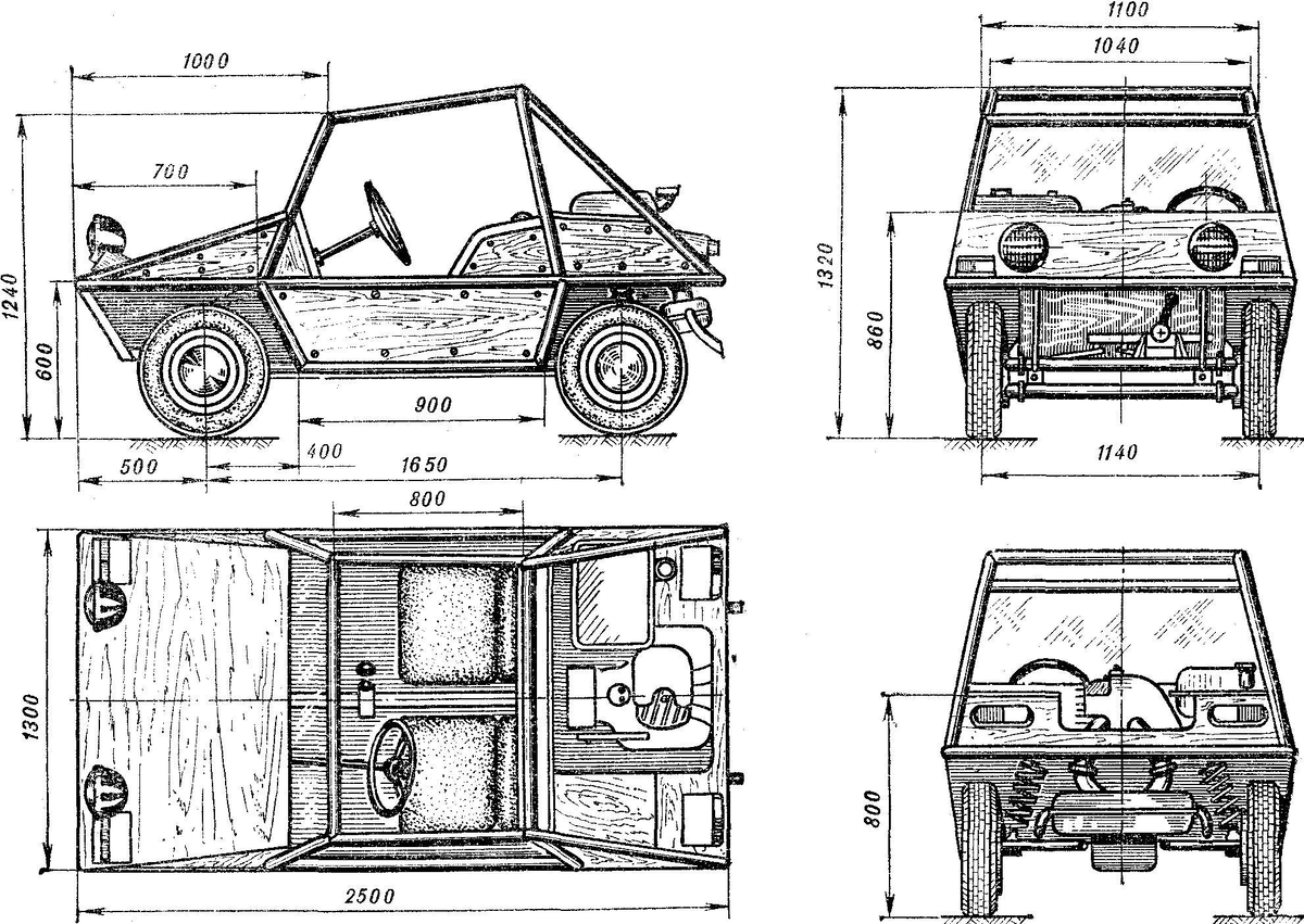 Размеры чертежи мини авто своими руками