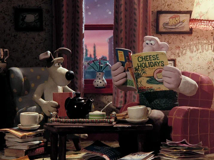 Кадр из мультфильма «Уоллес и Громит: Великий выходной», 1989, Великобритания