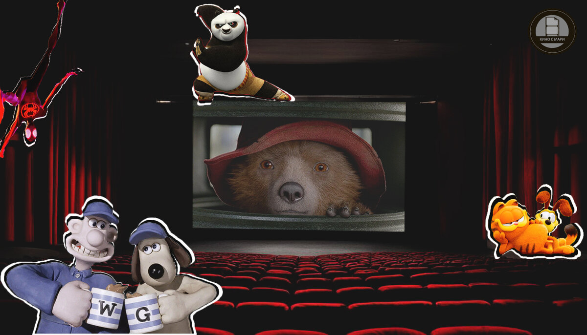 Рисовали «Кино с Мари», Кандинский 3.0 | Персонажи: Человек-паук, Уоллис и Громит, Кунг-фу Панда, Паддингтон, Гарфилд / kinopoisk.ru