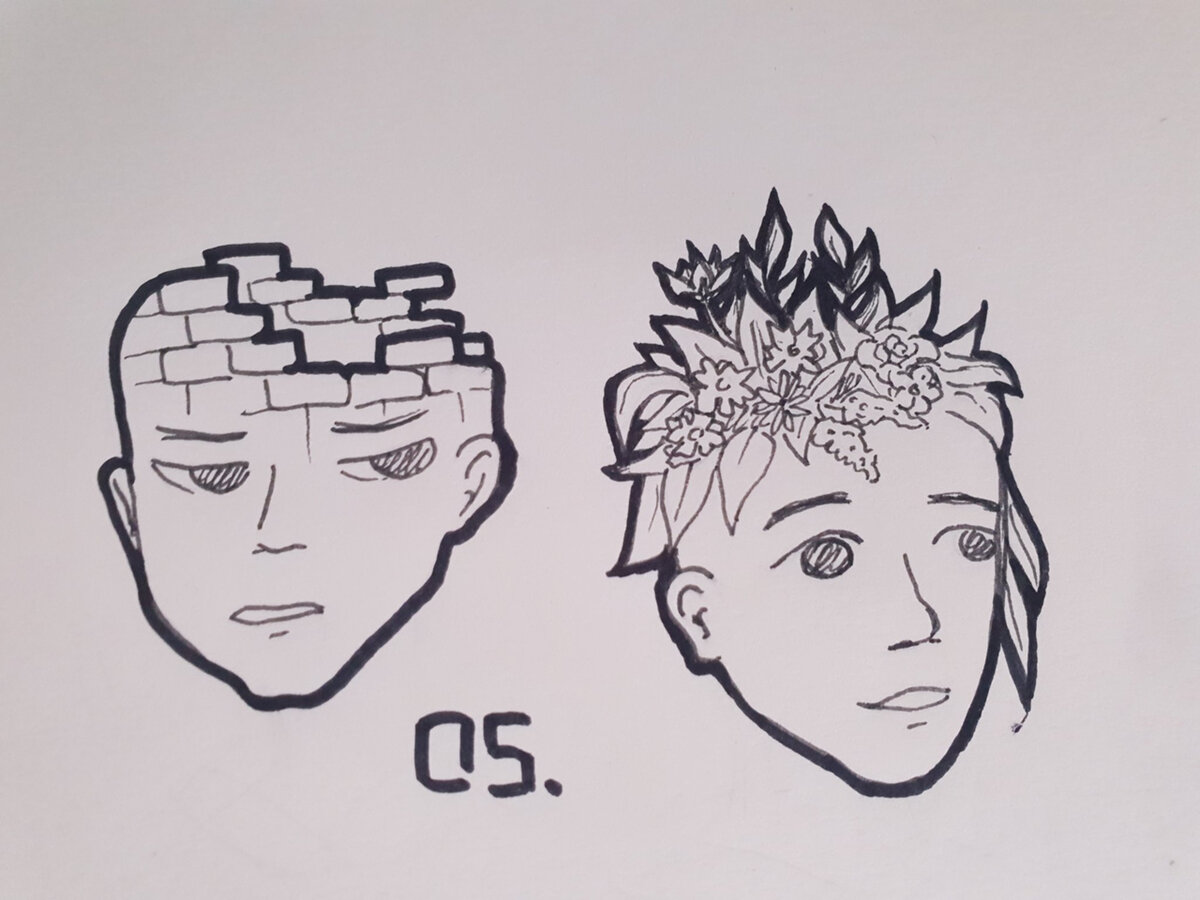 Маринетт Мортем: Цветочные Черепа Inktober - 5