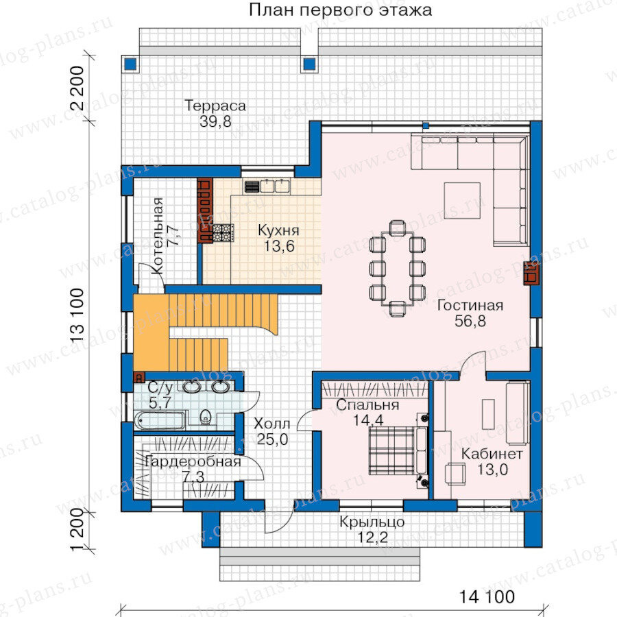 65-63 - Проект жилого дома в стиле hi-tech. Общая площадь 220м². Три  спальни, кабинет и второй свет. | Проекты Коттеджей | Дзен