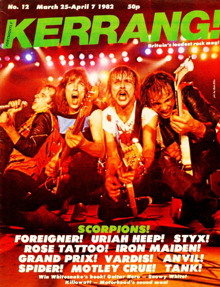 Пример обложек журнала Kerrang! разных лет.