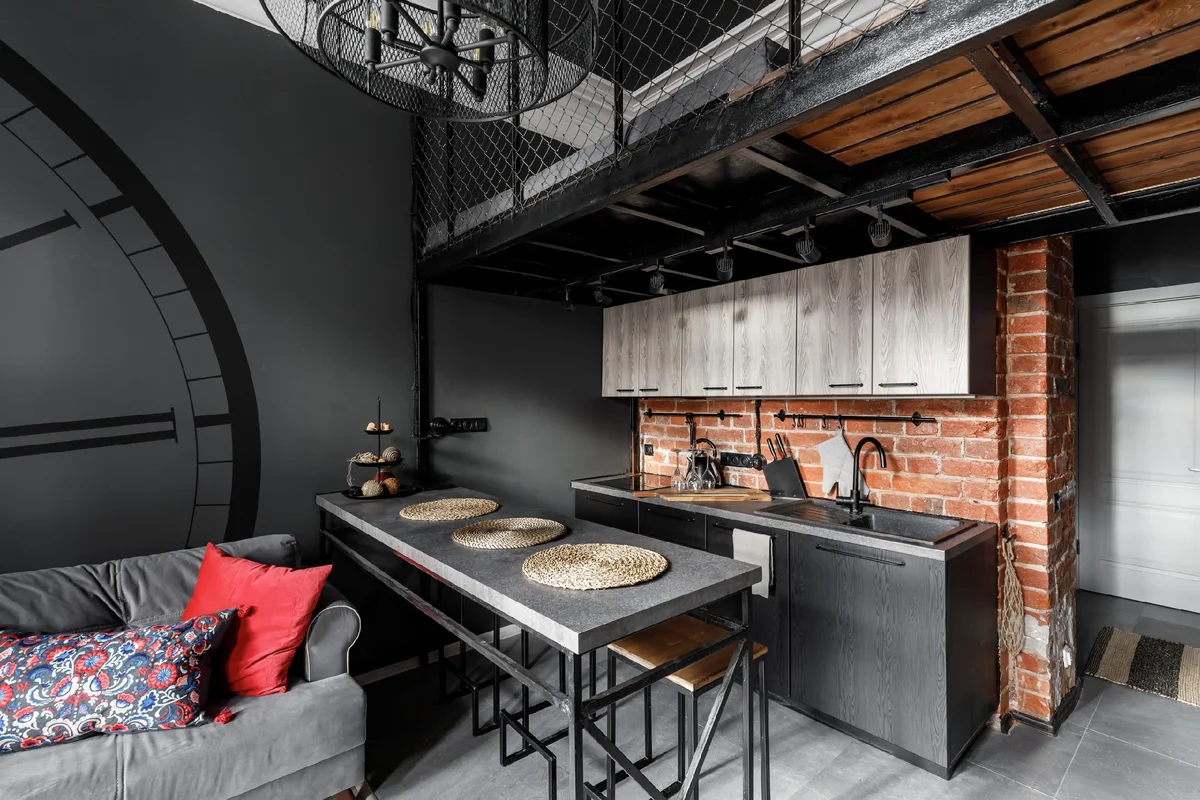 декор стен в стиле лофт. стены в стиле лофт в интерьере. кирпичная кладка в интерьере. стены в стиле лофт в интерьере. полуторка лофт.