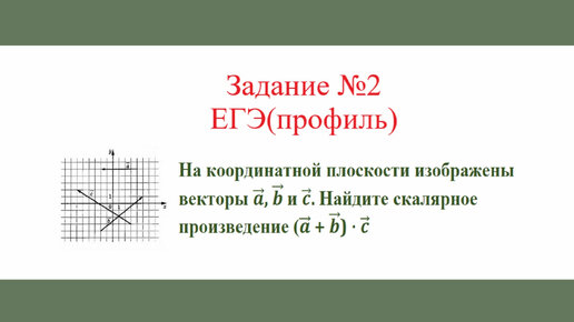 Векторы. Скалярное произведение векторов. Задача №2. Разбор задания №2 ЕГЭ(профиль)