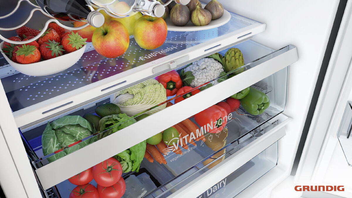 Холодильник грюндик gkpn66930fxd как снять полку fullfresh Холодильник двухкамерный GRUNDIG GSN30110FXBR No Frost, Side by Side, инверторны