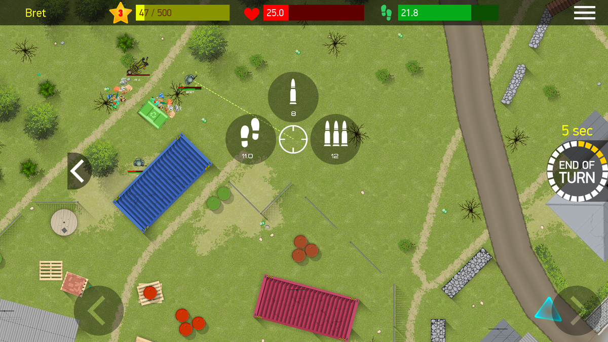 Игровой экран Warsteps - интерфейс заточен под мобильники. Сейчас доступна версия под Android и PC (в браузере).