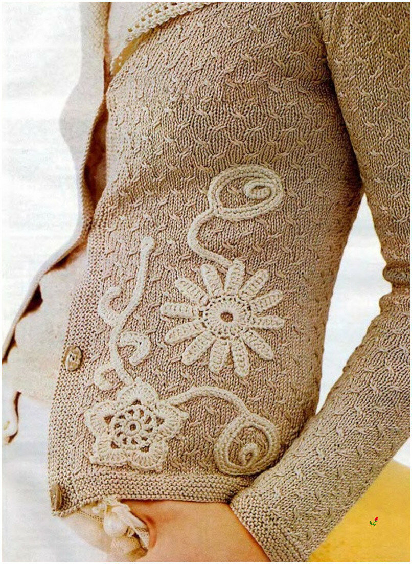 Вязаные изделия с оригинальным декором из аппликаций и вышивки | Вяжем ...