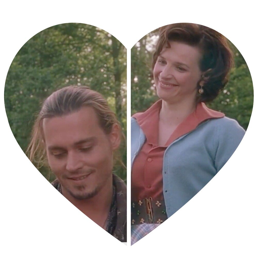 На фото обработанный мной скрин из фильма «Шоколад», режиссер Лассе Халльстрём кинокомпании Miramax Films, David Brown Productions. Коллаж демонстрирует внешний вид актеров Джонни Деппа в роли Ру и Жюльет Бинош в роли Виенн, а так же общий визуальный фон фильма. Подробнее об этом рассказано в статье. Все материалы принадлежат правообладателям и размещены исключительно в информационных целях.