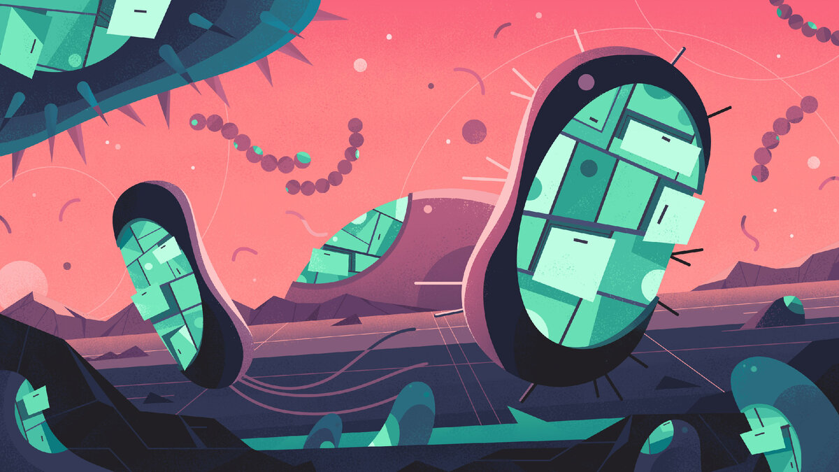 Бактерии кажутся очень простыми, но их внутренняя структура может удивить пёстрым разнообразием. Кома Чжан для журнала Quanta.