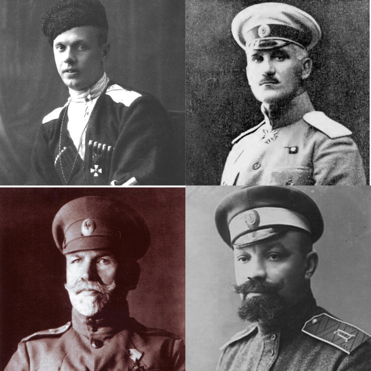 Генерал Я.А.Слащёв ,Генерал Ф.Ф.Абрамов,Генерал П.К.Писарев,ГенералА.П.Кутепов