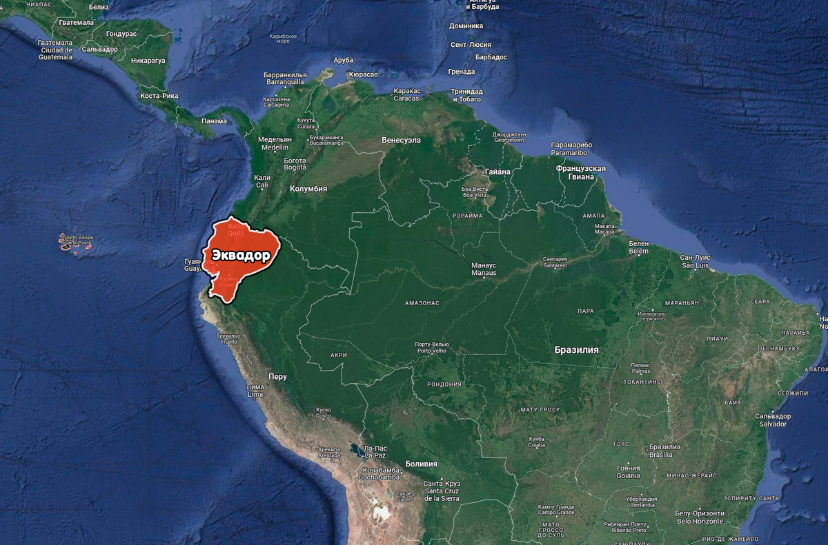 Эквадор на карте. Авторская иллюстрация