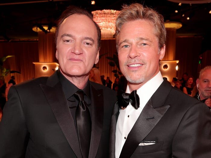 Квентин Тарантино и Брэд Питт на церемонии вручения "Золотого глобуса" в 2023 году.Кристофер Полк / NBC через Getty Images