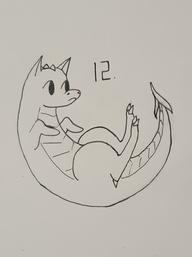 Картина Маринетт Мортем Милый дракончик Inktober - 12