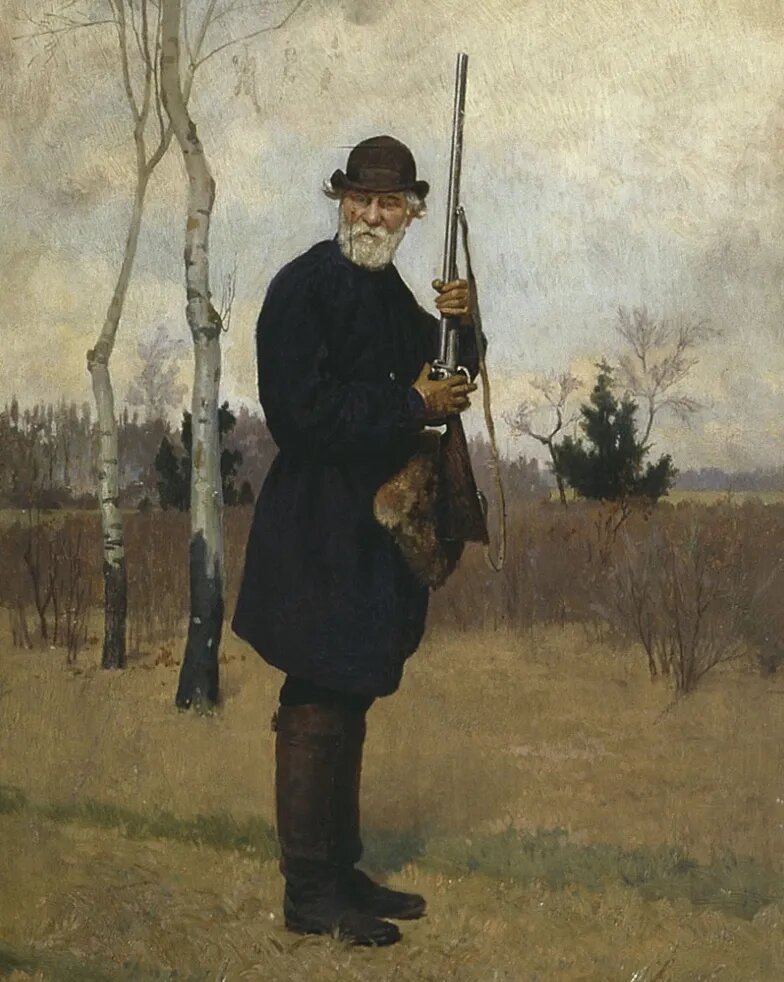 «И. С. Тургенев на охоте», автор Николай Дмитриев-Оренбургский, 1879 год
