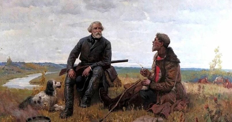Тургенев на охоте с Дианкой, автор Л. И. Курнаков