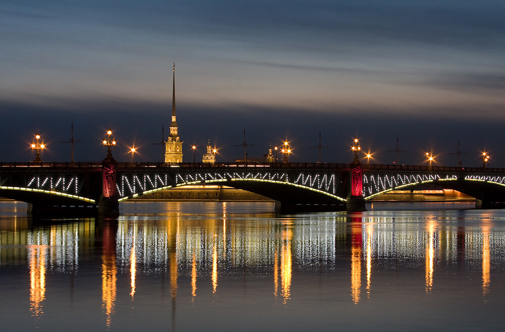 Санкт петербургский мост. Троицкий мост в Санкт-Петербурге. Вид на Троицкий мост в Санкт-Петербурге. Троицкий мост в Санкт-Петербурге ночью.