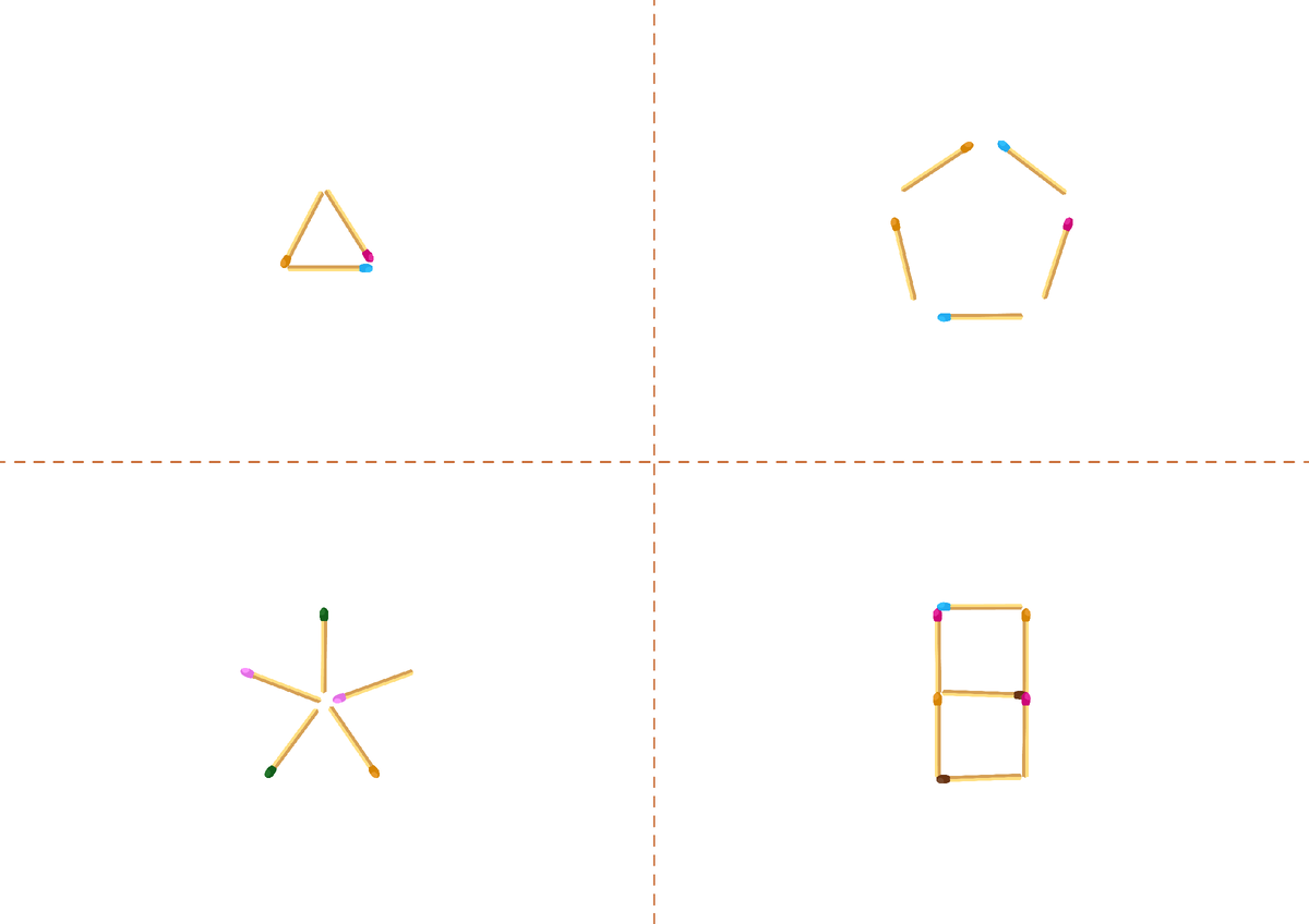 Развивашка из советского детства: фигуры из спичек - 5 советов и шаблоны |  Развивашки по-домашнему | Дзен