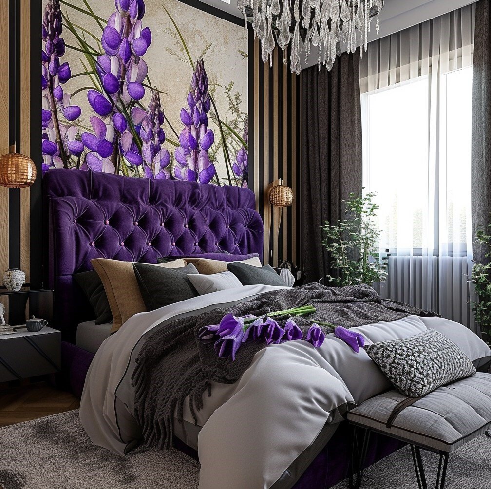 фотообои в спальню. фотообои в интерьере спальни. фотообои 3д для спальни. спальные цветы. фотообои с цветами.