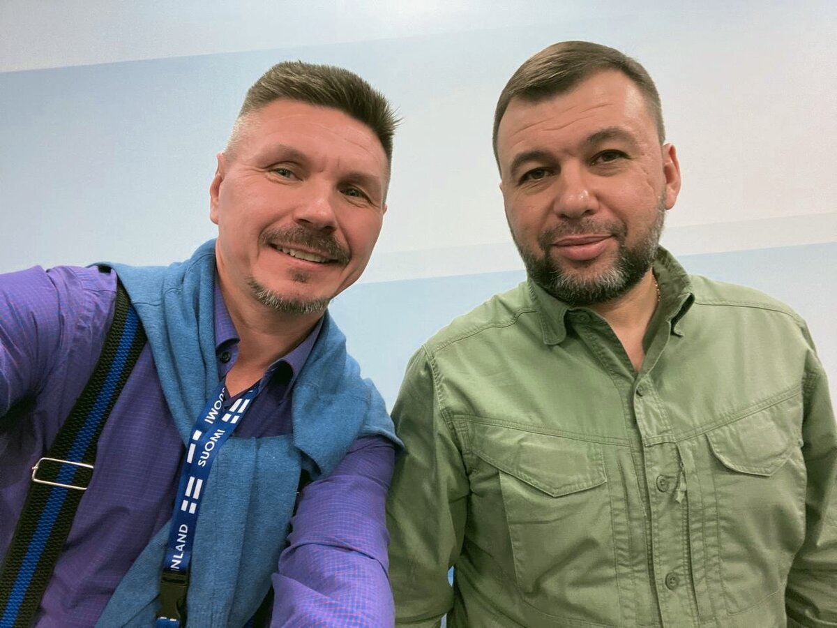 Из открытых источников в интернете. Журналист Кости Хейсканен и глава ДНР Денис Пушилин.