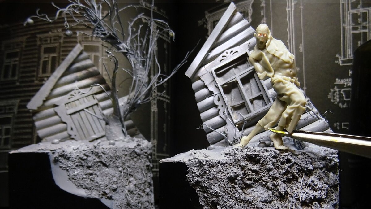 База для миниатюры 1/35 "Проклятый старый дом" 2