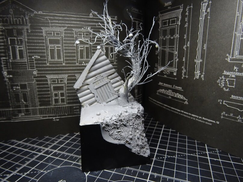 База для миниатюры 1/35 "Проклятый старый дом" 1