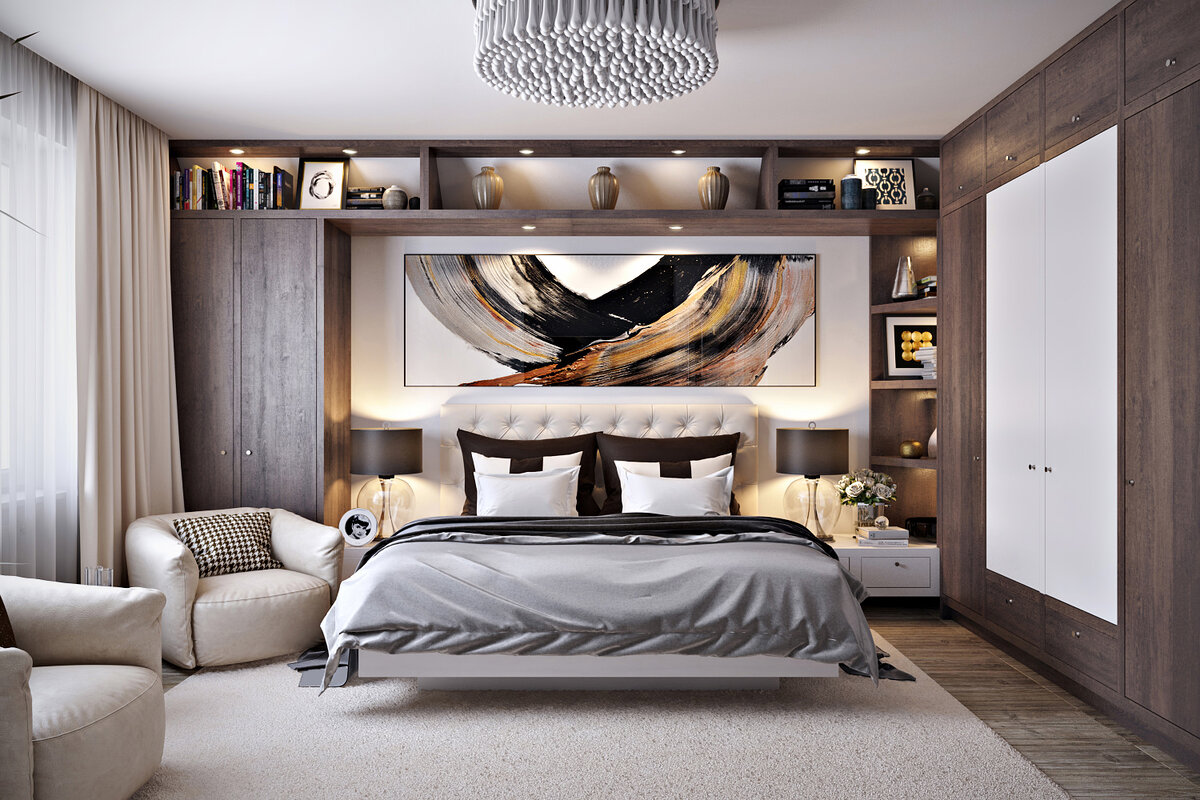 Картина "Стихия", которая была предложена Заказчикам в дизайн-проекте  Николаевым Николаем, основателем студии "Н- куб".