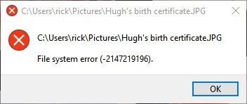 Ошибка файловой системы 2147219196