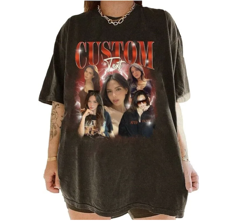 Кастомная футболка в стиле в стиле фан-групп с твоим портретом