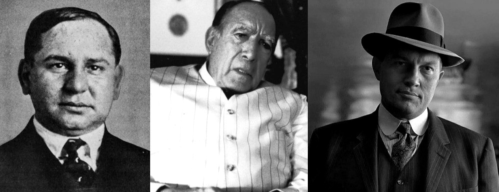 Слева направо: Джо Массерия, он же в исполнении Энтони Куинна («Гангстеры», 1991) и Иво Нанди («Подпольная империя», 2010 – 2014 гг.)