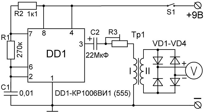 Схема простого толщиномера лакокрасочного покрытия 
