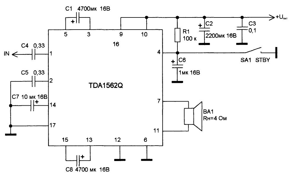 Усилитель звука TDA1562Q TDA1562 zip-17 новый оригинальный