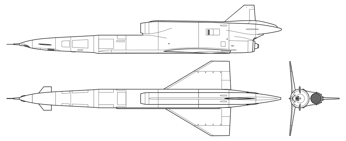 Чертёж Ту-141 "Стриж" в трёх проекциях. Из свободных источников