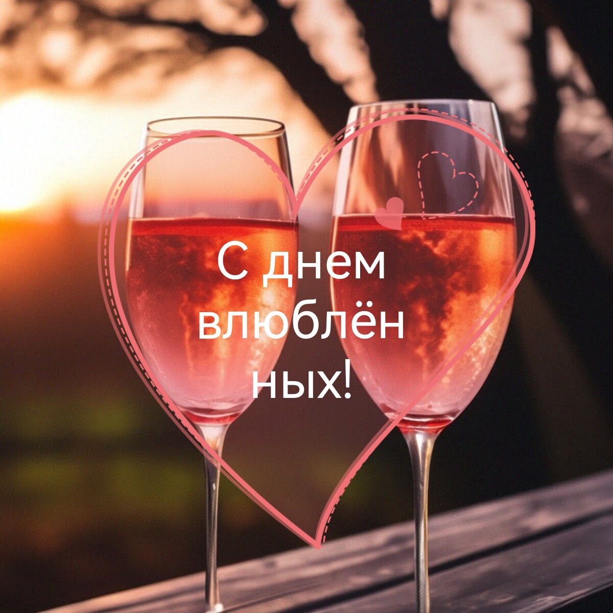 Открытки и поздравления с днём влюблённых на 14 февраля и 8 июля.