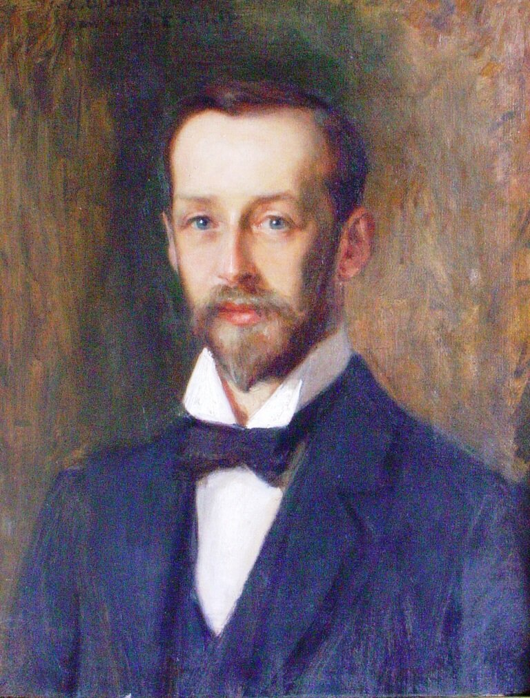 Автопортрет Эмиля Оскаровича Визеля (1866 – 1943), художника, хранителя музея и действительного члена Императорской Академии художеств, организатора международных художественных выставок, члена совета Эрмитажа и Русского музея, кавалера Ордена Почётного легиона, эксперта по русской и западной живописи и скульптуры в комиссии при музейном отделе Главнауки.