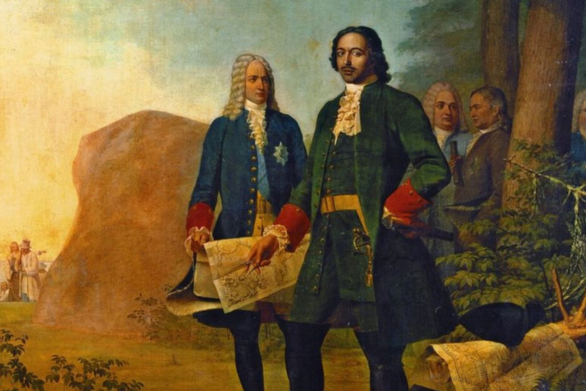 А. Меньшиков и царь Петр.