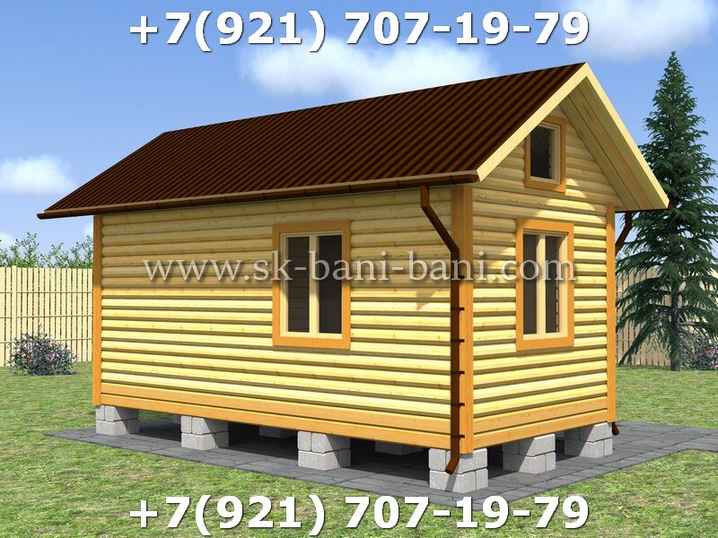Строительство бани 3х6 из сухого бруса 140х140 мм в Московской области   