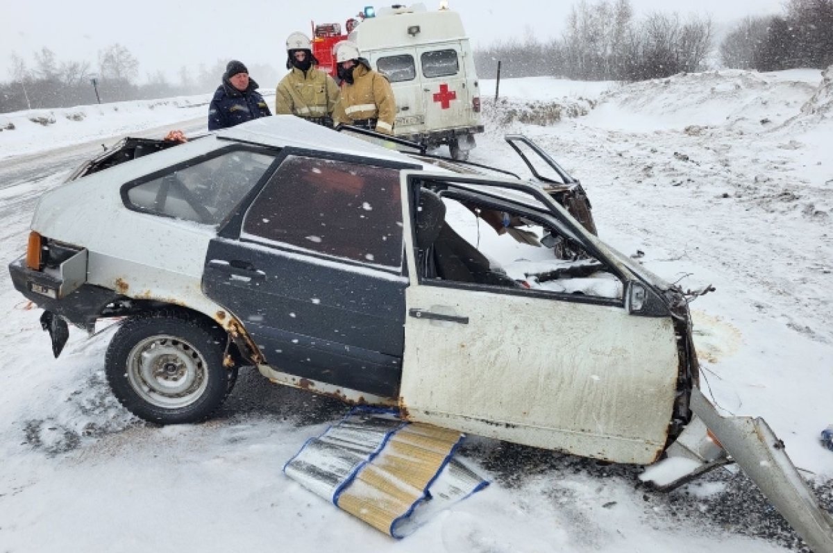    В Самарской области фура снесла капот ВАЗ-2109, пострадали два человека