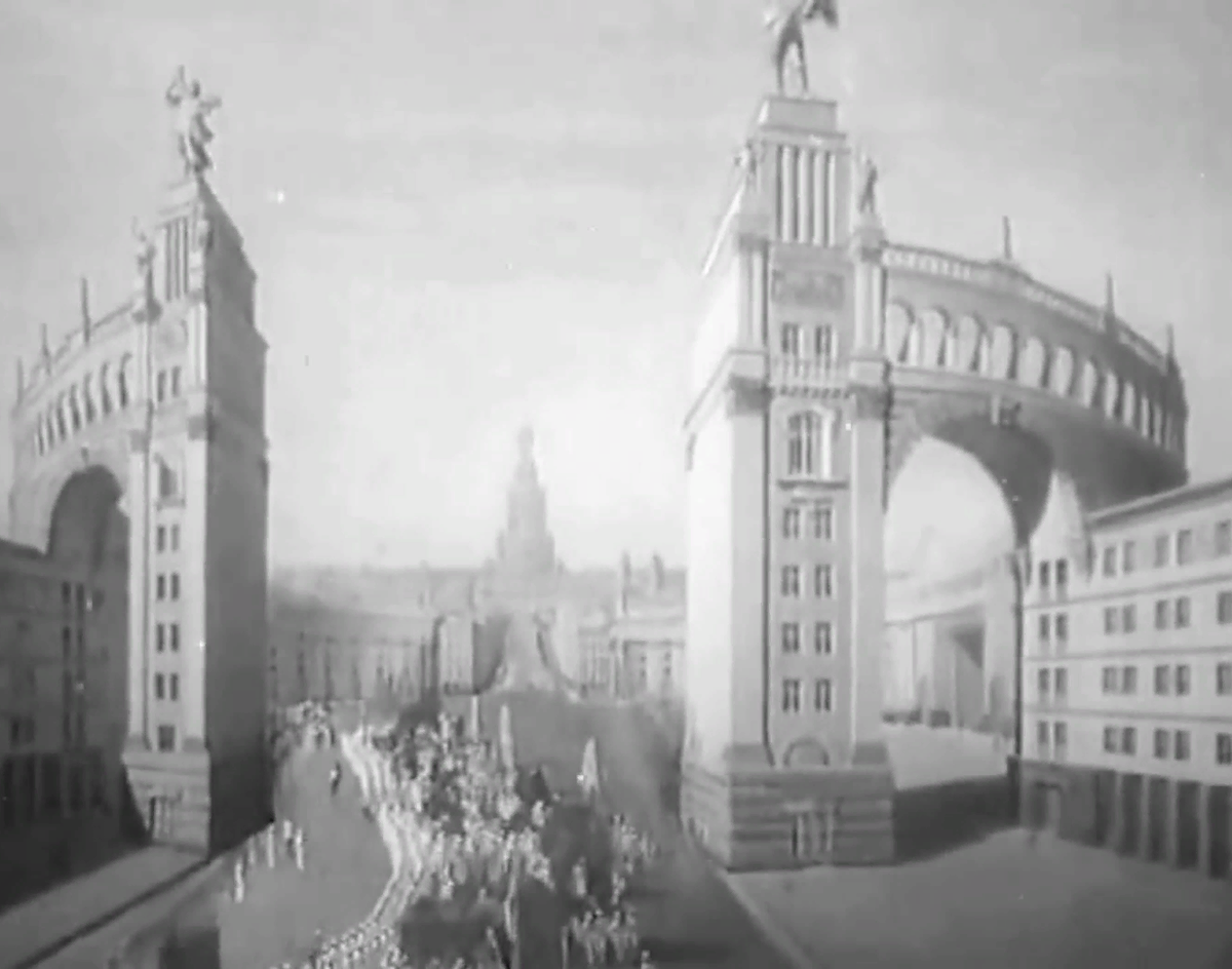 Новые проспекты. Кадр из фильма «Новая Москва». 1938