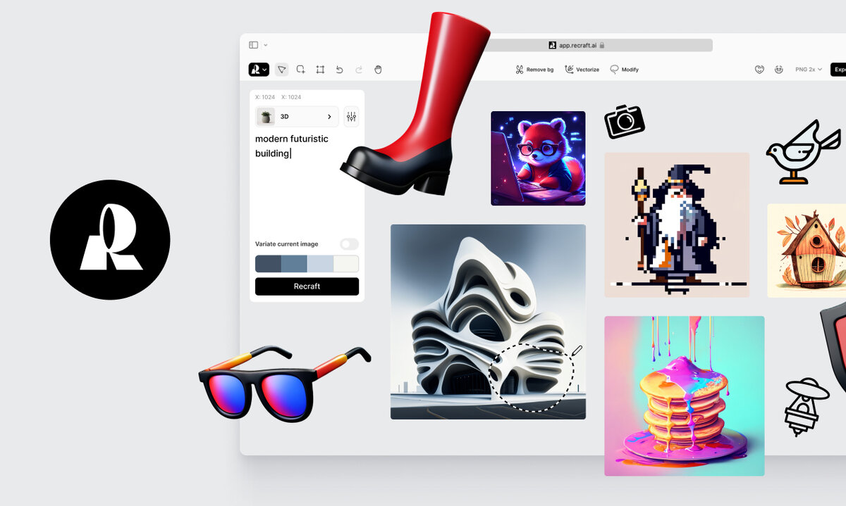 Генерация векторных изображений. Recraft нейросеть. Нейросеть Recraft логотип. Векторайзер.
